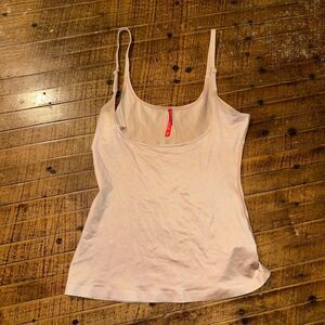 Spanx Assets nude shapewear l scoop neck satiny tank top